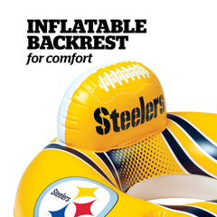 BigMouth Inc Collabs|Pool | Pittsburgh Steelers 42 in Pool Float with cupholder and backrest