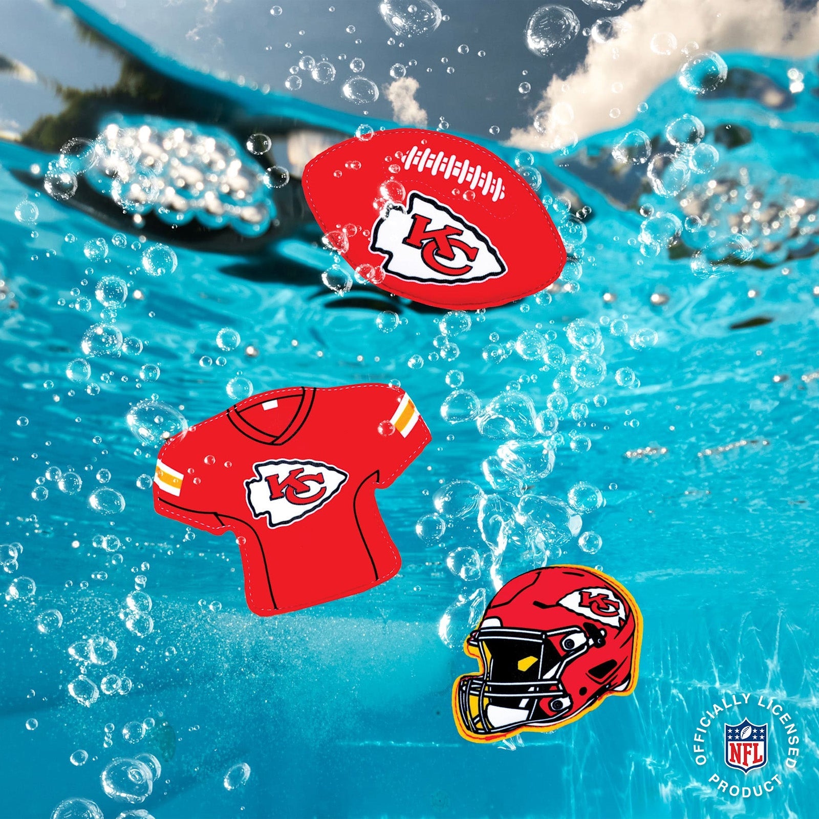 BigMouth Inc Collabs|Pool | NFL Neoprene Diving Toys - Kansas City Chiefs (Set of 3)
