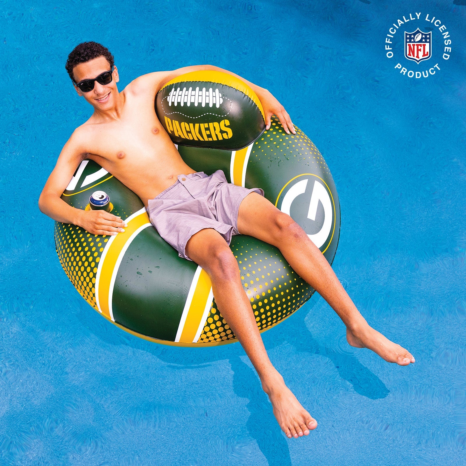 BigMouth Inc Pool|Collabs | Green Bay Packers 42 in Pool Float with cupholder and backrest