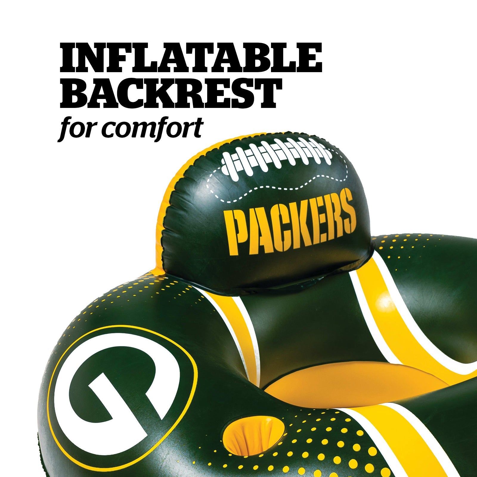BigMouth Inc Pool|Collabs | Green Bay Packers 42 in Pool Float with cupholder and backrest