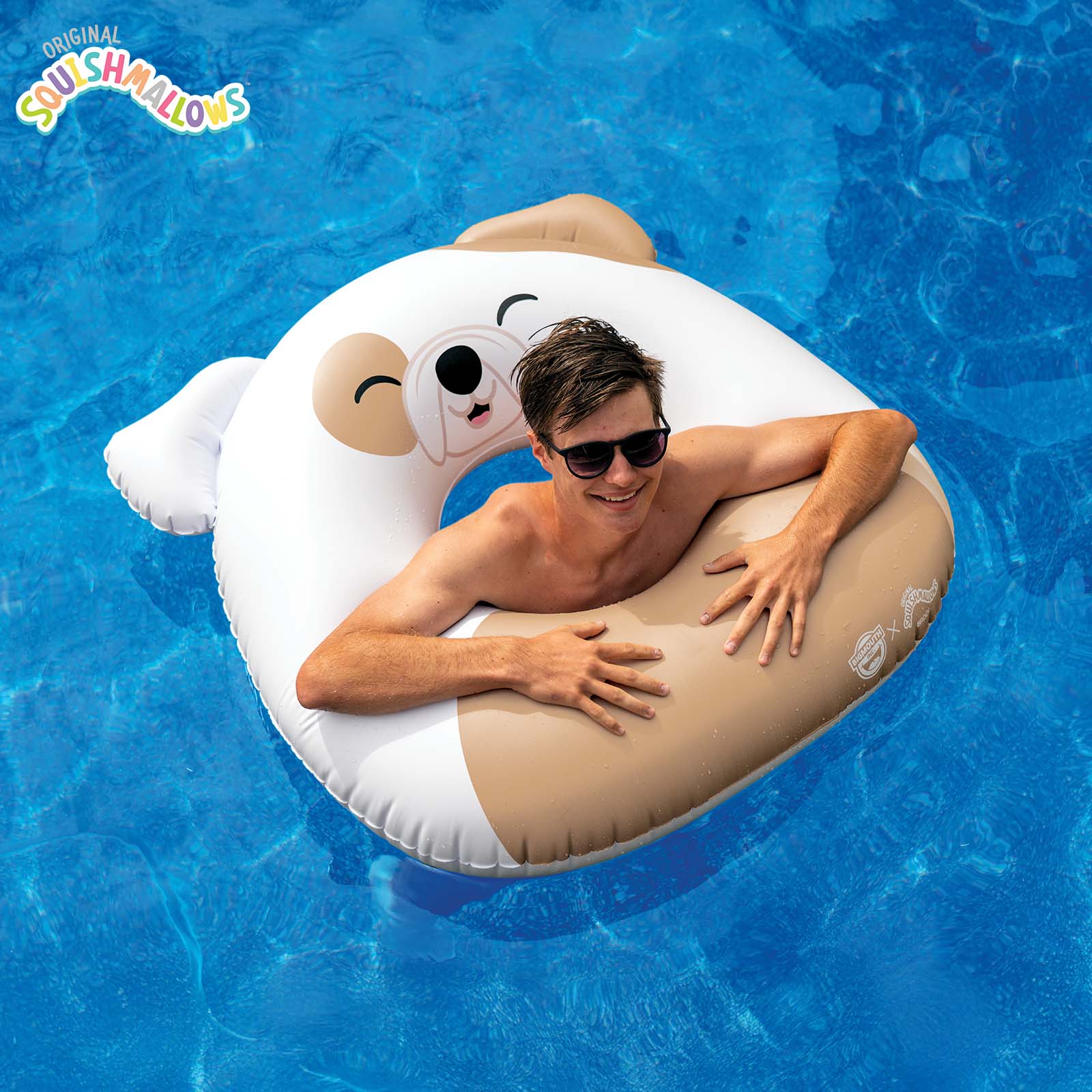 BigMouth Inc Collabs|Pool | Squishmallows Brock the BullDog 36 in ring pool float