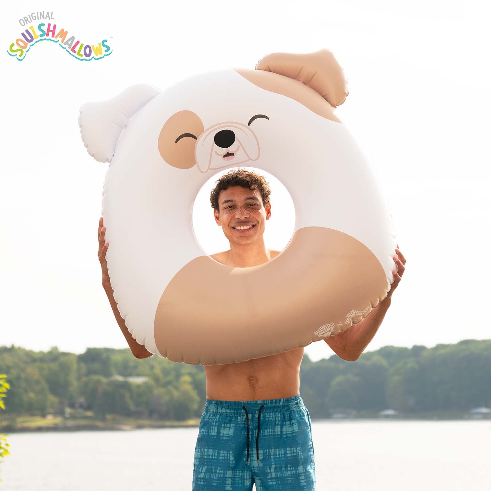 BigMouth Inc Collabs|Pool | Squishmallows Brock the BullDog 36 in ring pool float