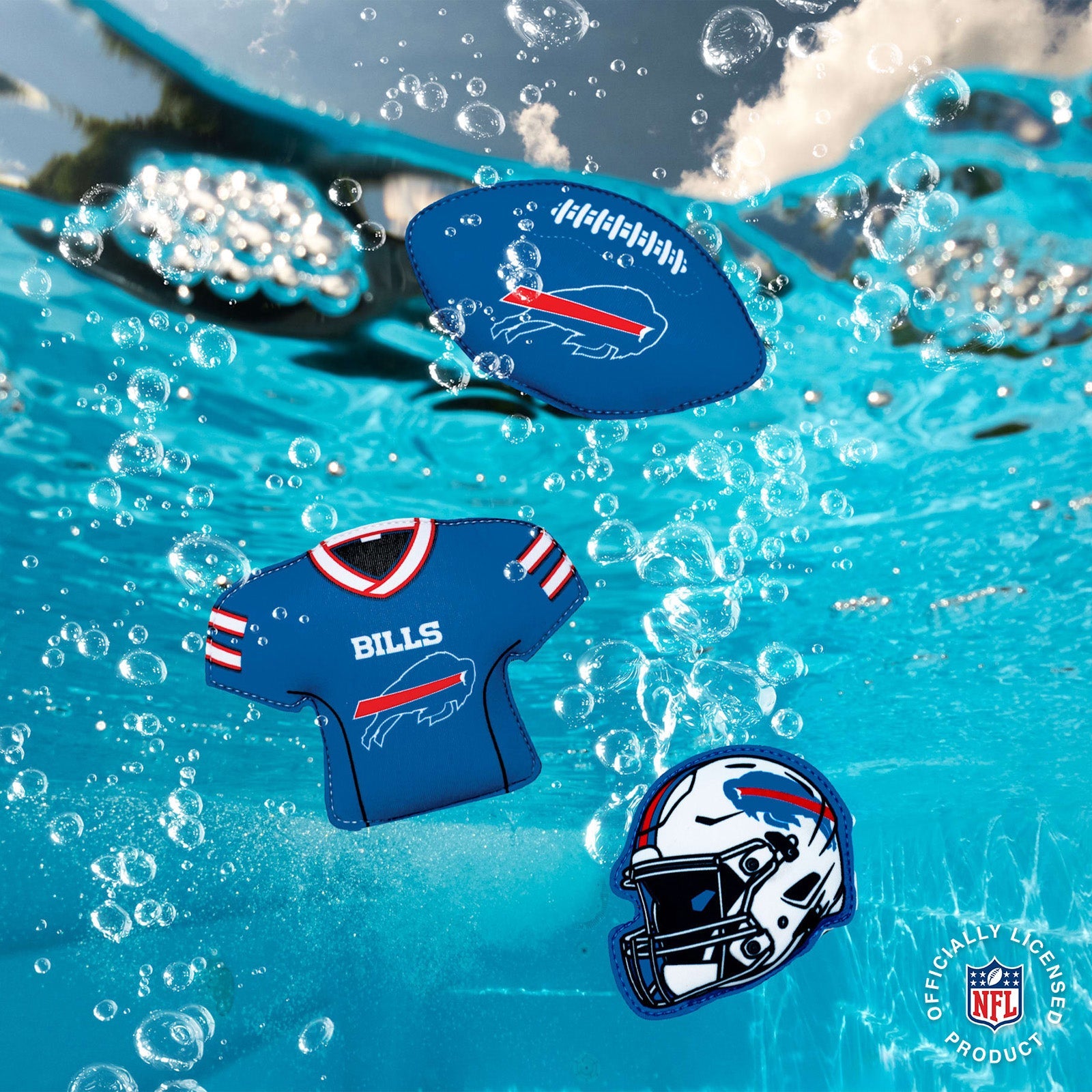 BigMouth Inc Pool|Collabs | NFL Neoprene Diving Toys - Buffalo Bills (Set of 3)