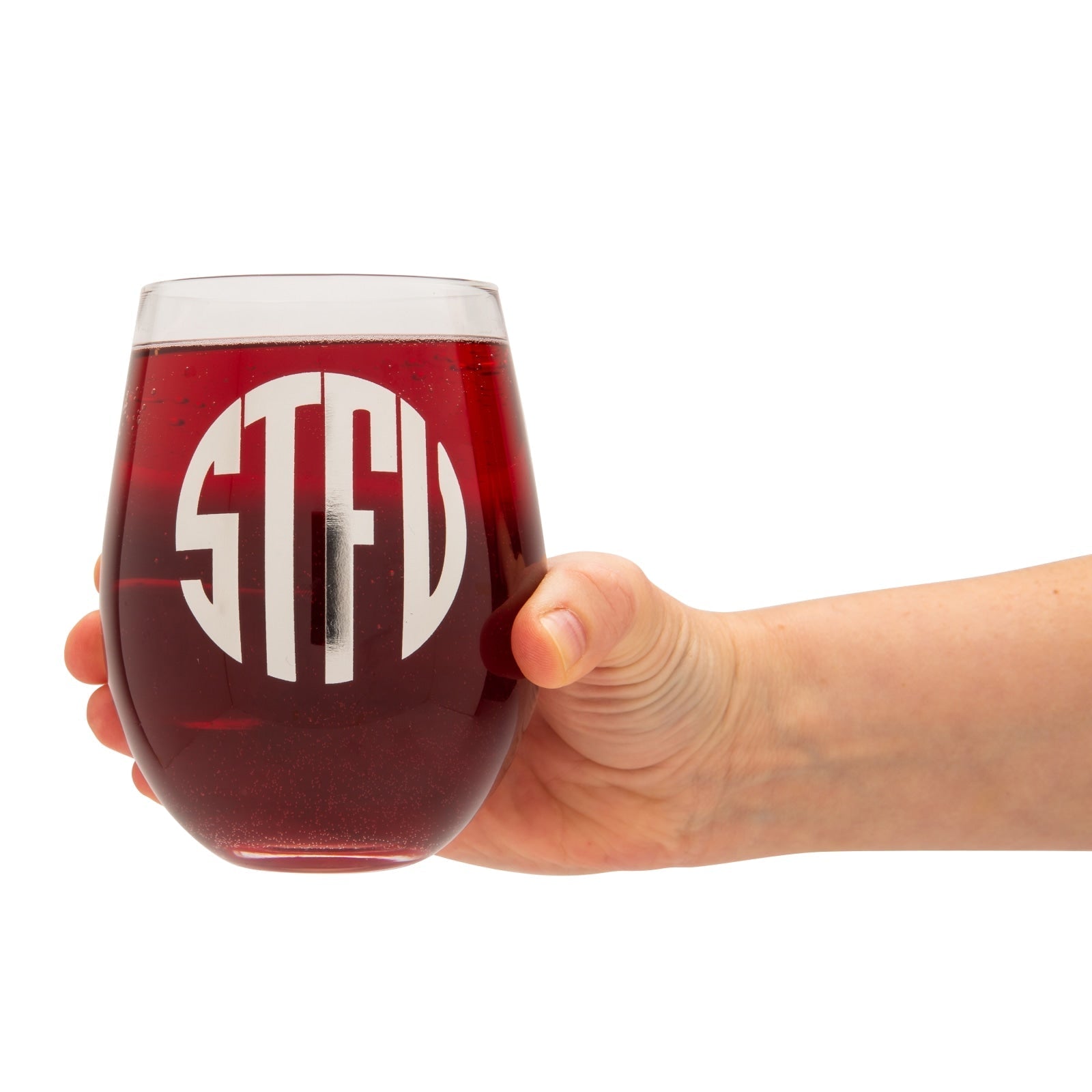 BigMouth Inc Beach | "What the....." Monogrammed Wine Glasses