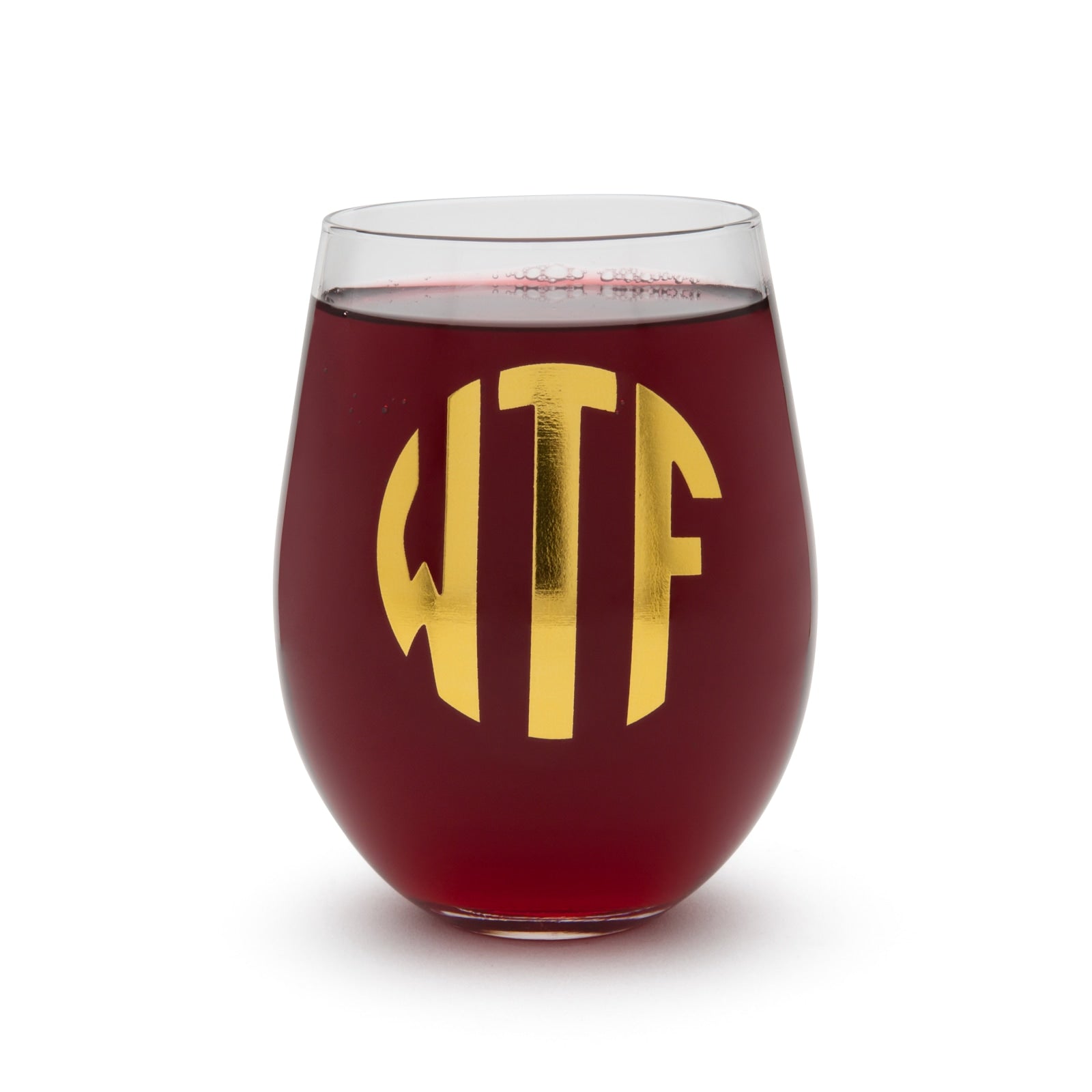 BigMouth Inc Beach | "What the....." Monogrammed Wine Glasses