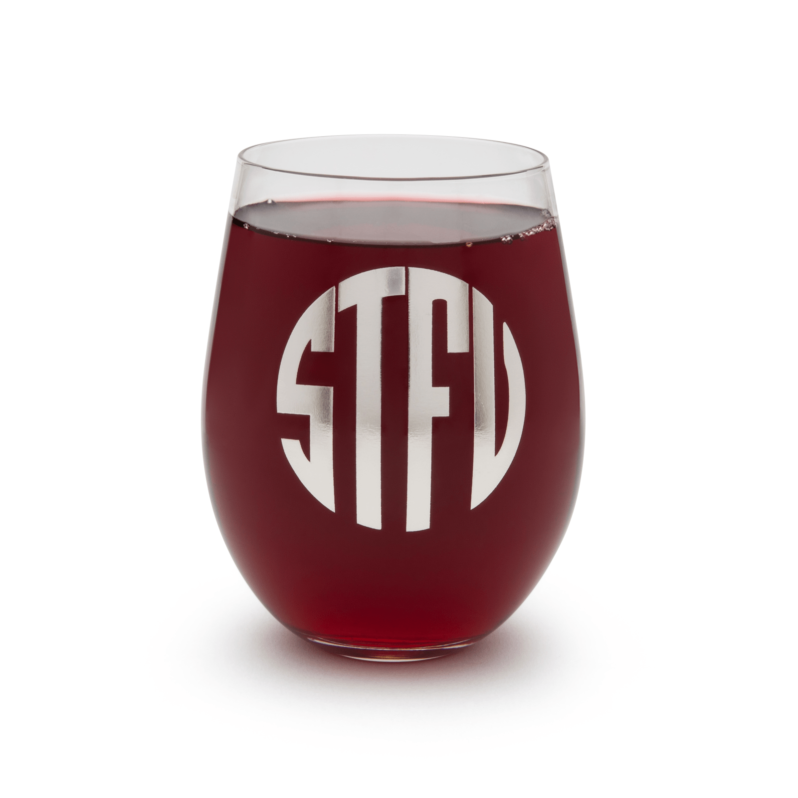 BigMouth Inc Beach | "What the....." Monogrammed Wine Glasses