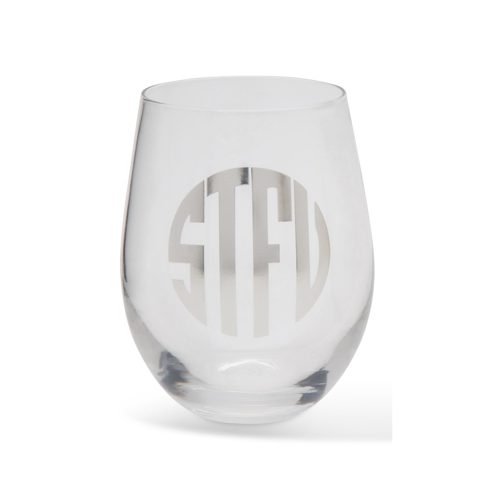 BigMouth Inc Beach | "What the....." Monogrammed Wine Glasses