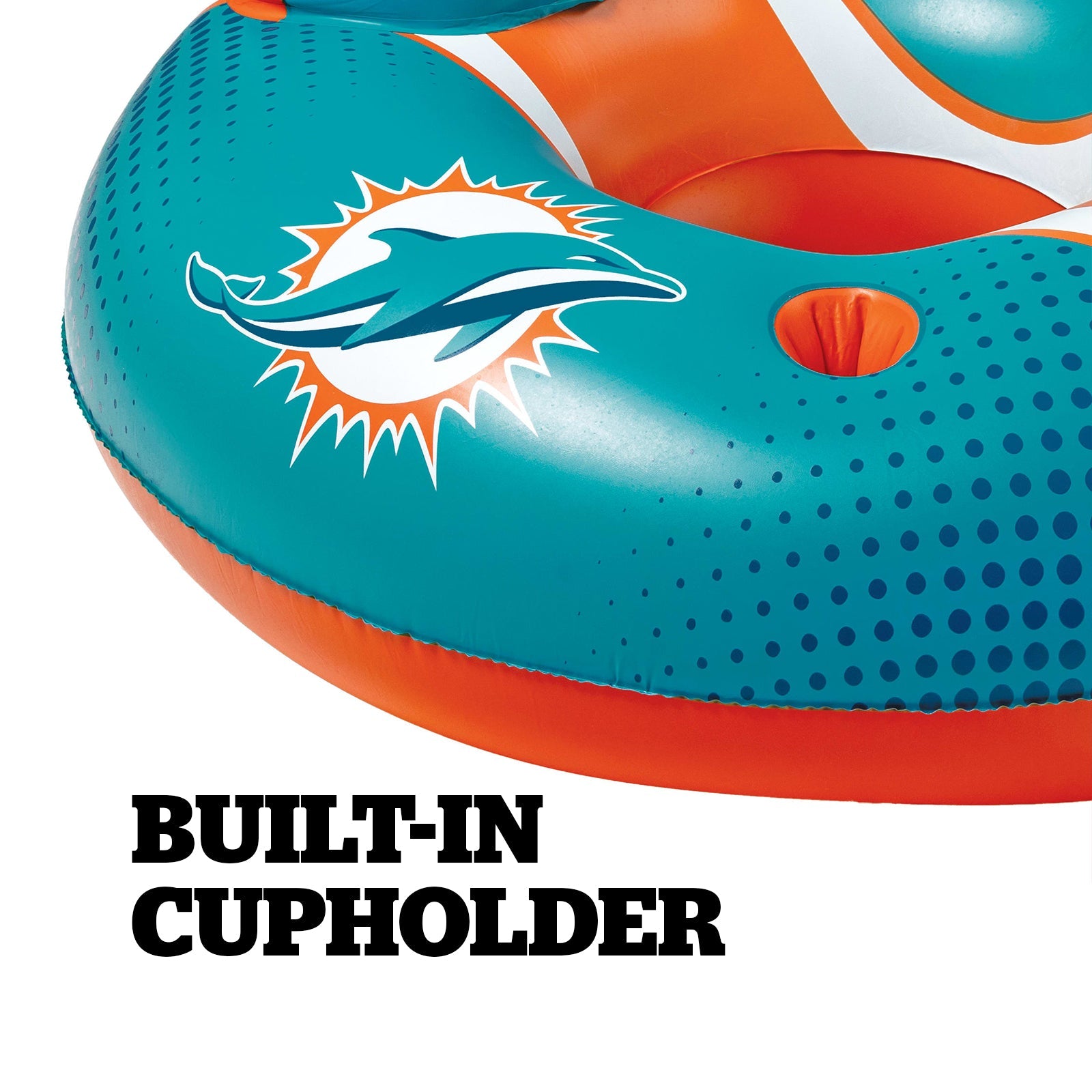 BigMouth Inc Collabs|Pool | Miami Dolphins 42 in Pool Float with cupholer and backrest