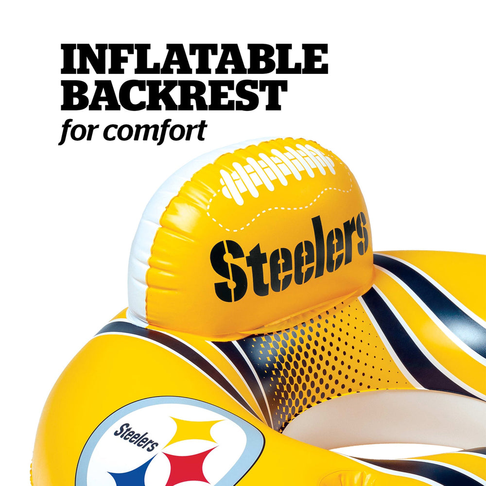 BigMouth Inc Collabs|Pool | Pittsburgh Steelers 42 in Pool Float with cupholder and backrest