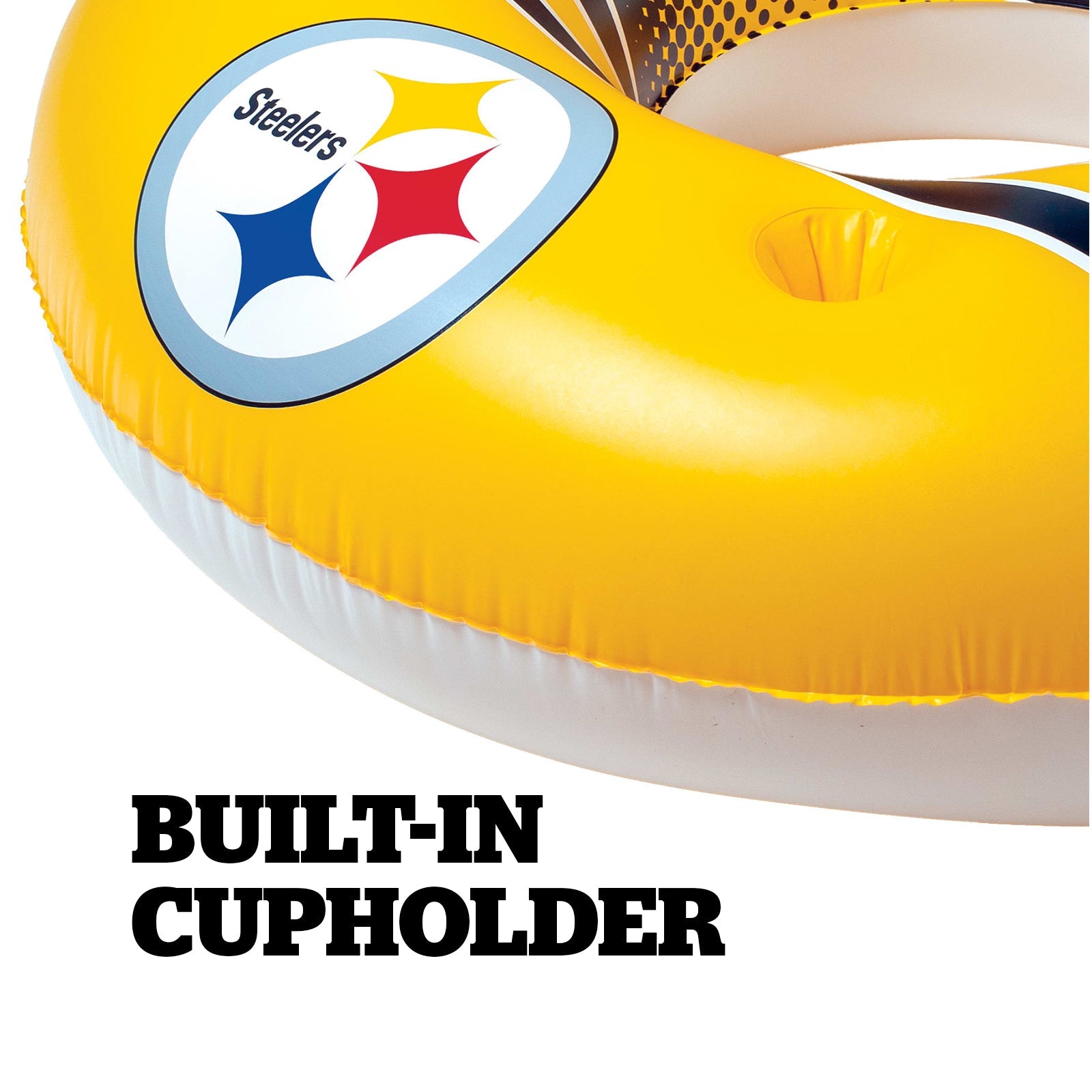 BigMouth Inc Collabs|Pool | Pittsburgh Steelers 42 in Pool Float with cupholder and backrest