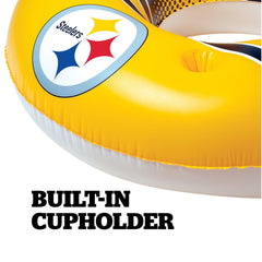 BigMouth Inc Collabs|Pool | Pittsburgh Steelers 42 in Pool Float with cupholder and backrest