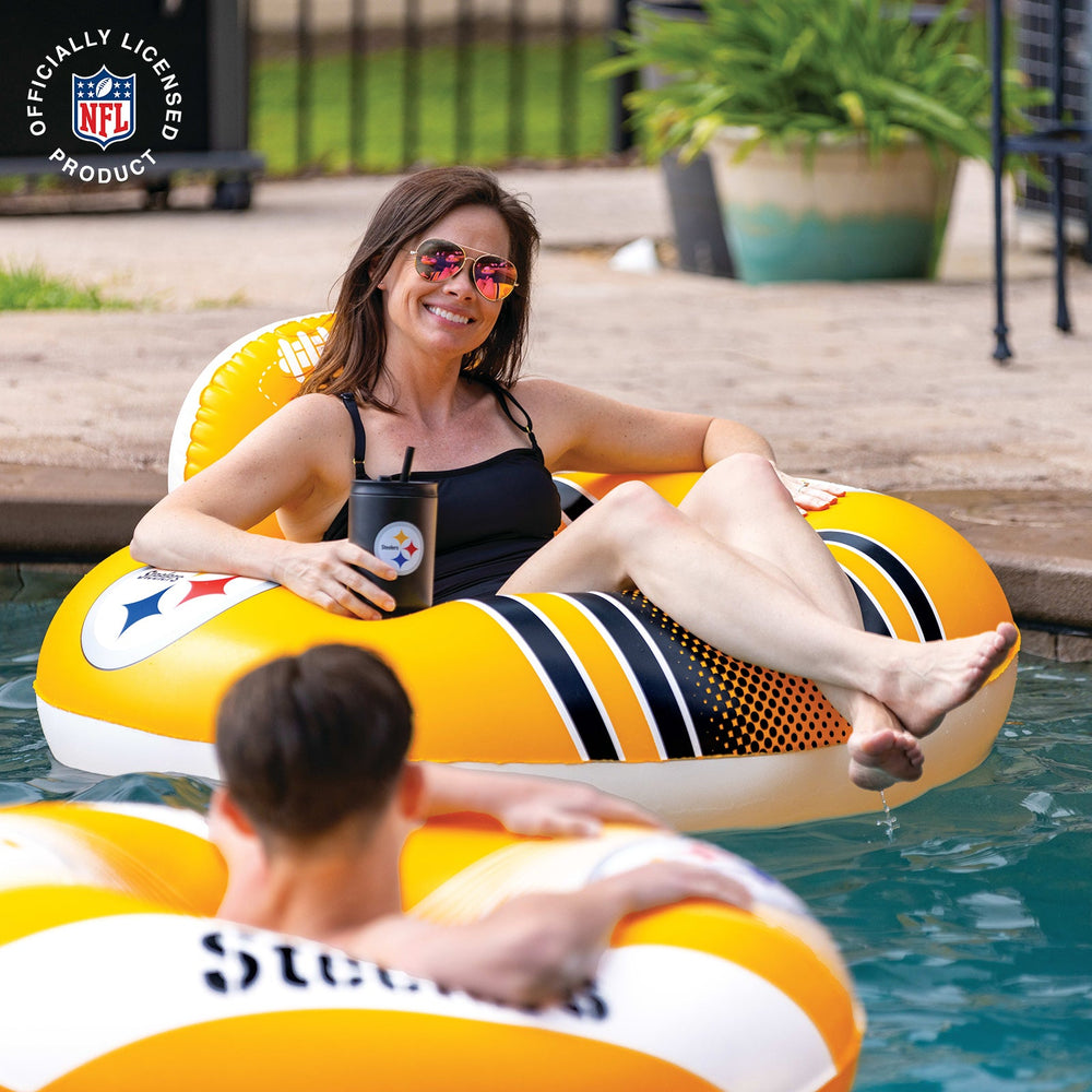BigMouth Inc Collabs|Pool | Pittsburgh Steelers 42 in Pool Float with cupholder and backrest