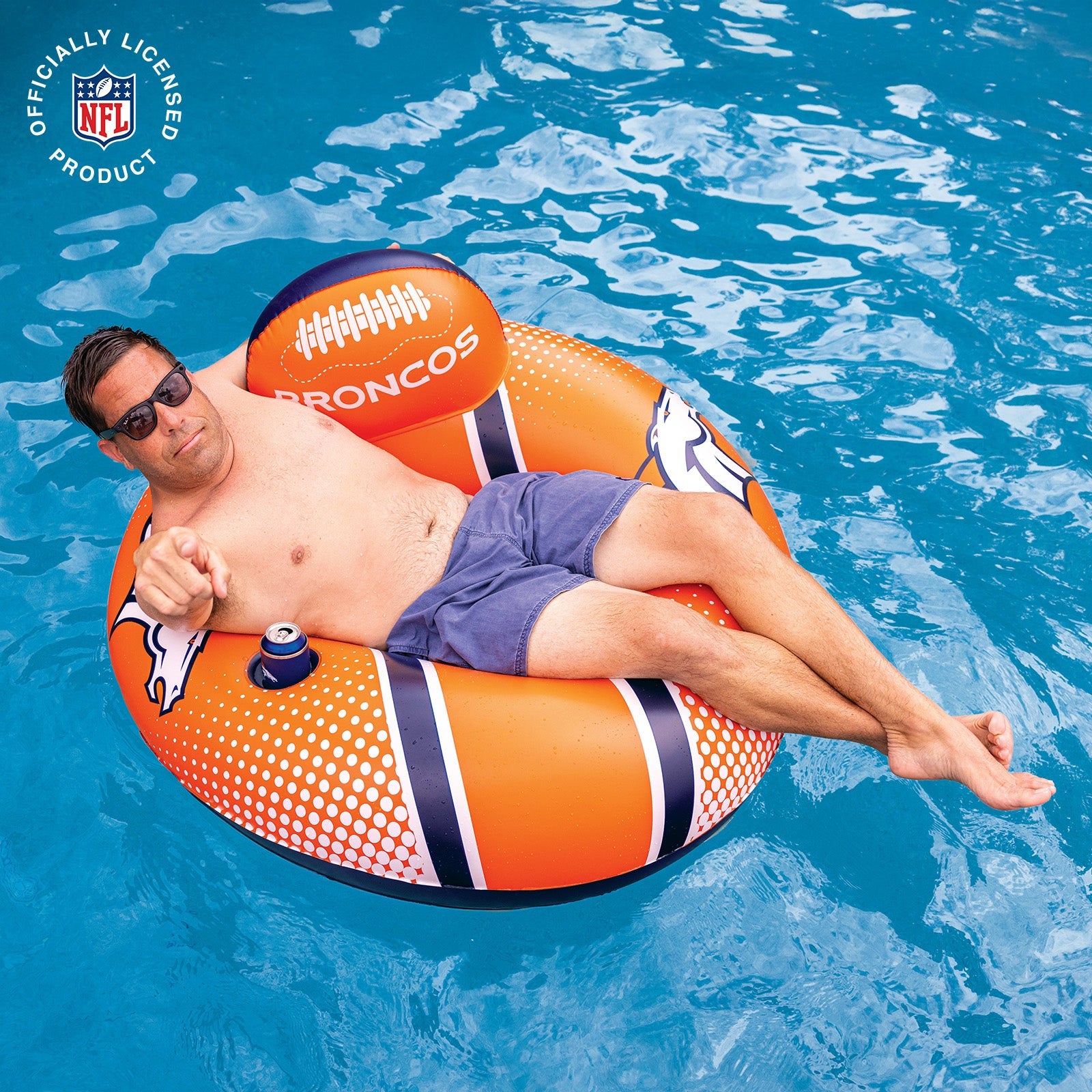 BigMouth Inc Pool|Collabs | Denver Broncos  42 in Pool Float with cupholder and backrest