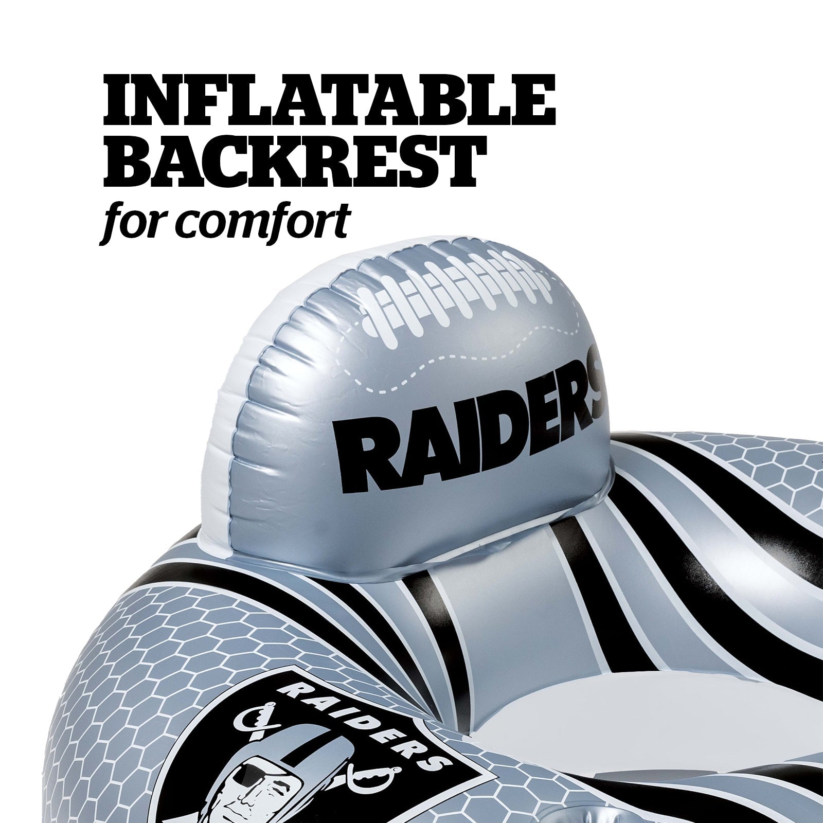 BigMouth Inc Pool|Collabs | Las Vegas Raiders 42 in Pool Float with cupholder and backrest