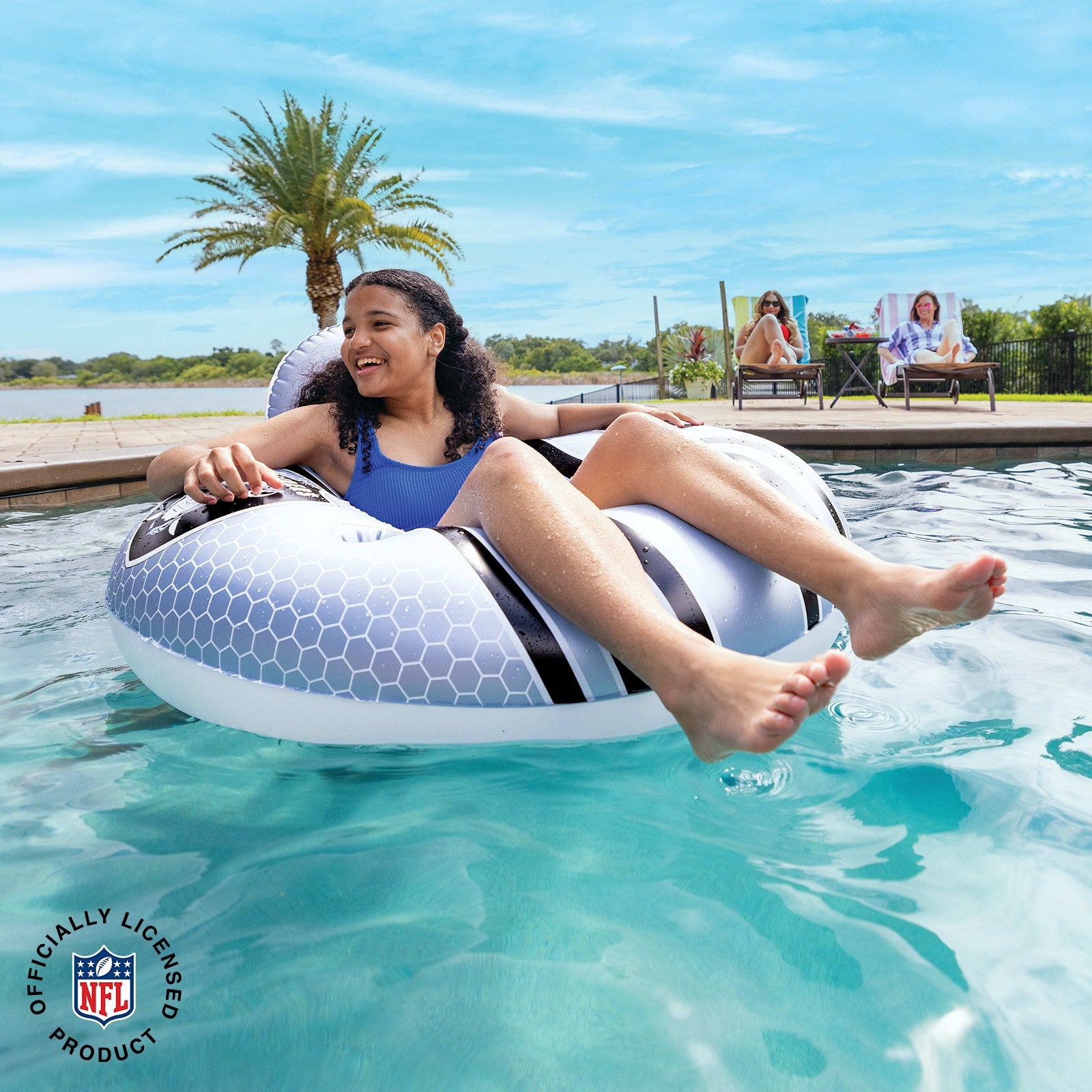BigMouth Inc Pool|Collabs | Las Vegas Raiders 42 in Pool Float with cupholder and backrest