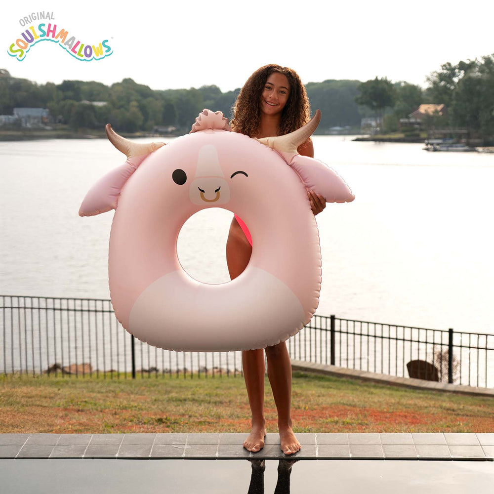BigMouth Inc Pool|Collabs | Squishmallows Howland the Cow 36 in Ring Pool Float