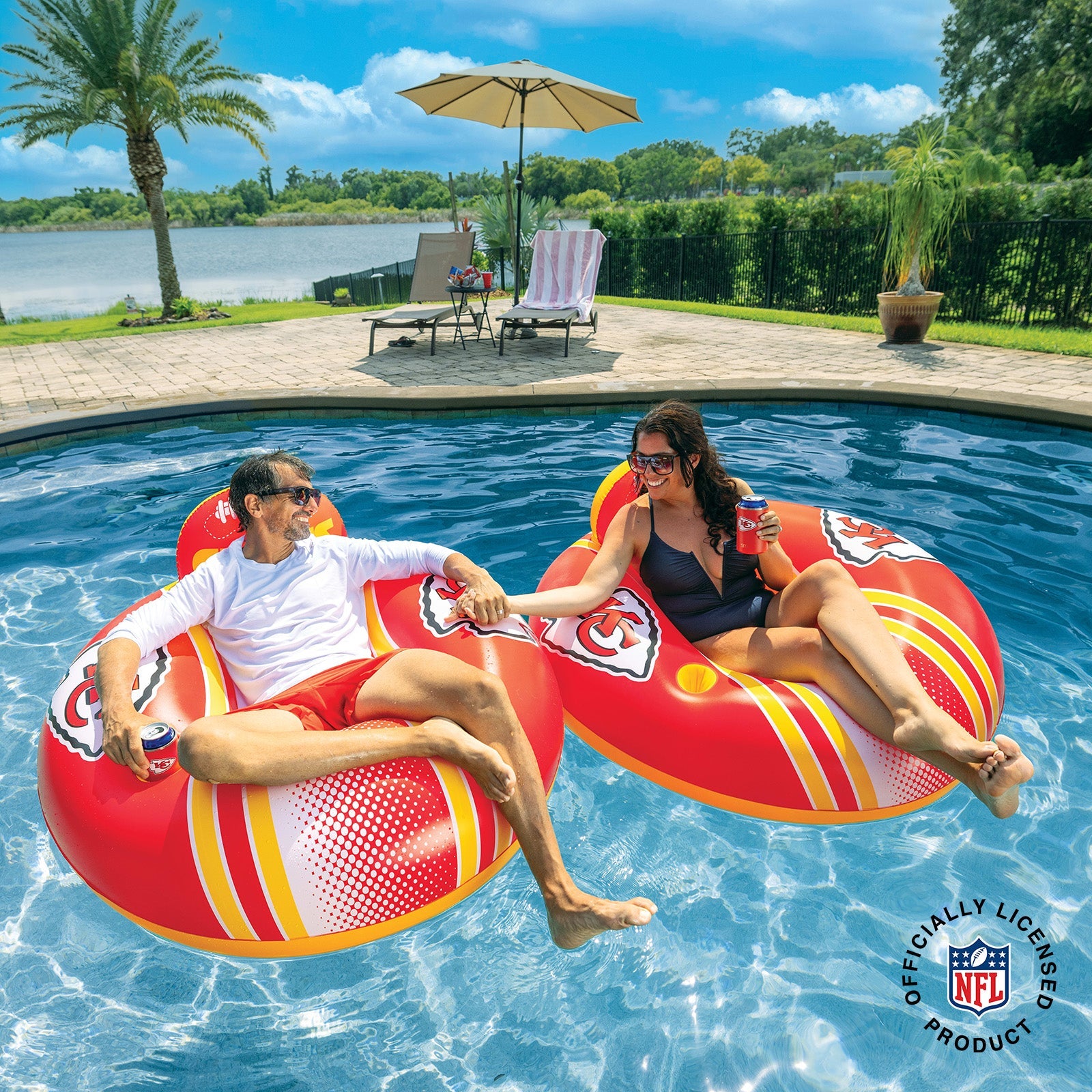 BigMouth Inc Pool|Collabs | Kansas City Chiefs 42 in Pool Float with cupholder and backrest