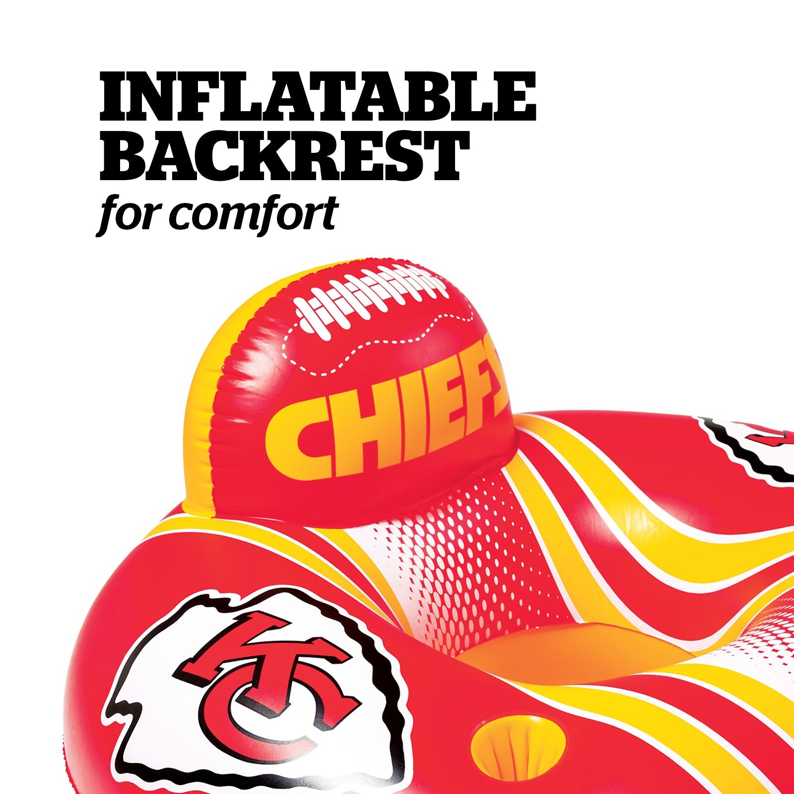 BigMouth Inc Pool|Collabs | Kansas City Chiefs 42 in Pool Float with cupholder and backrest