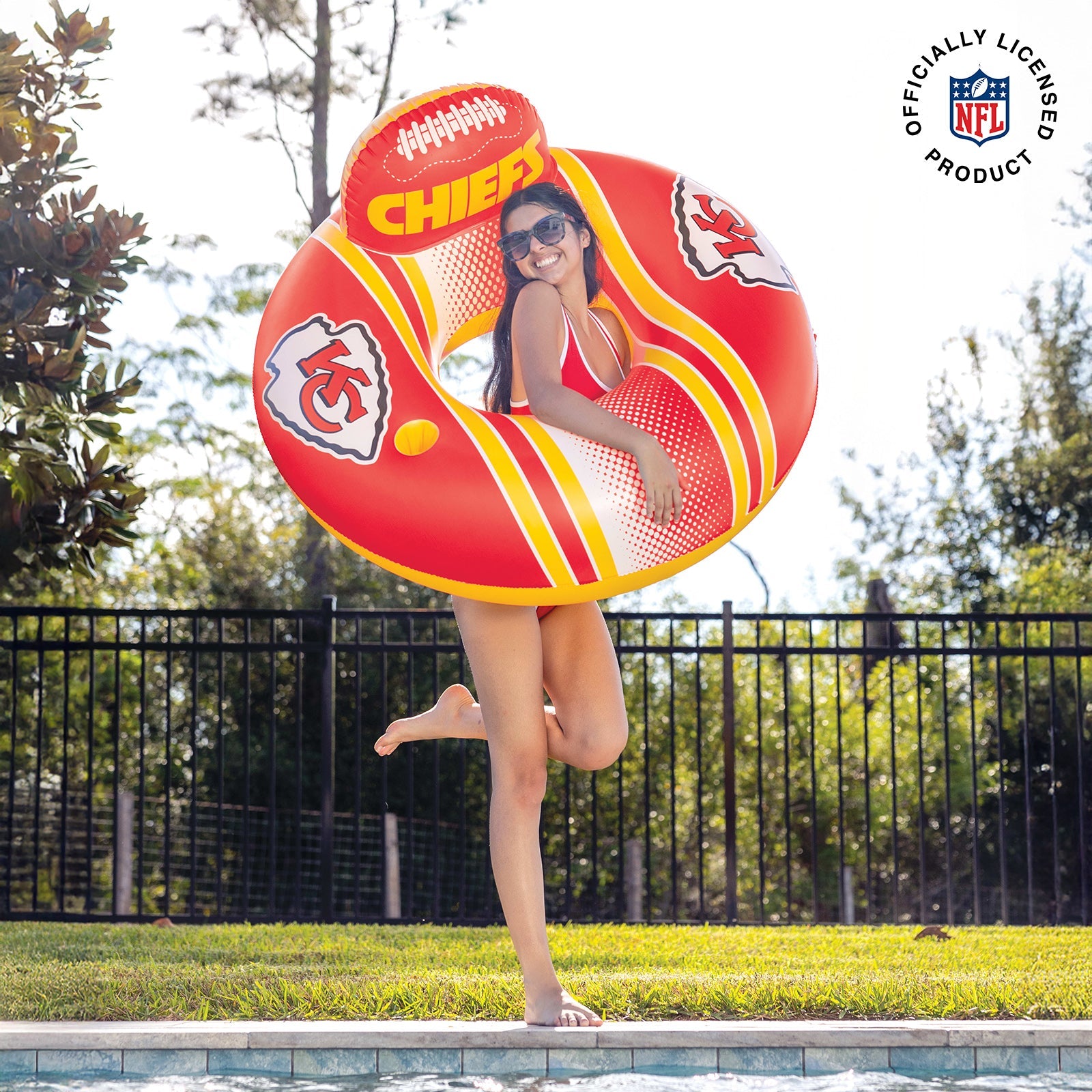 BigMouth Inc Pool|Collabs | Kansas City Chiefs 42 in Pool Float with cupholder and backrest