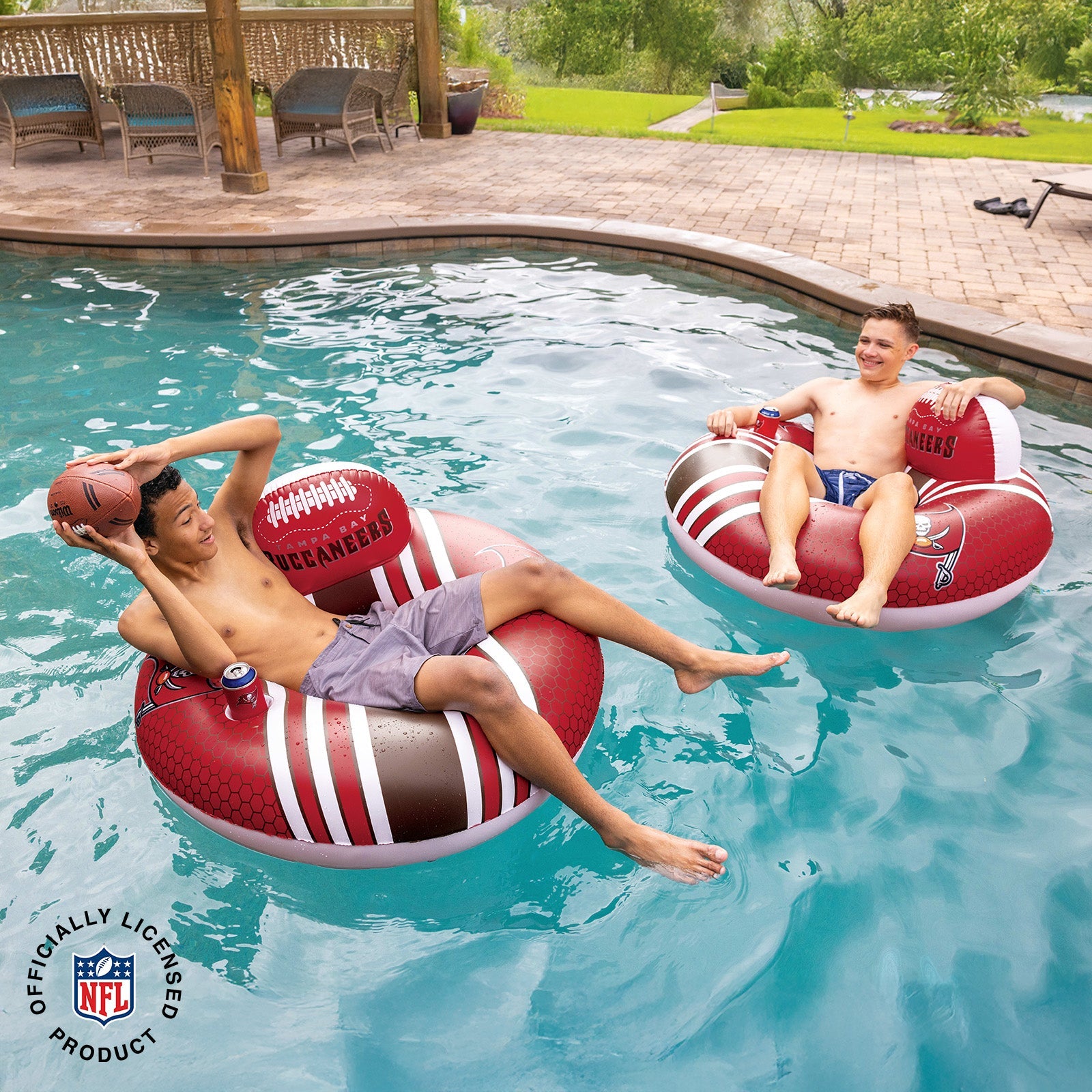 BigMouth Inc Pool|Collabs | Tampa Bay Buccaneers 42 in Pool Float with cupholder and backrest